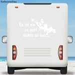 Wohnmobil Aufkleber Panda Es ist nie zu spät Wohnwagen
