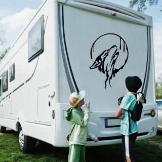 Wohnmobil Aufkleber Heulender Wolf Wohnwagen Caravan