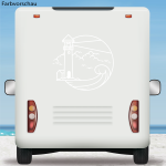 Wohnmobil Aufkleber Leuchtturm im Meer Caravan Wohnwagen