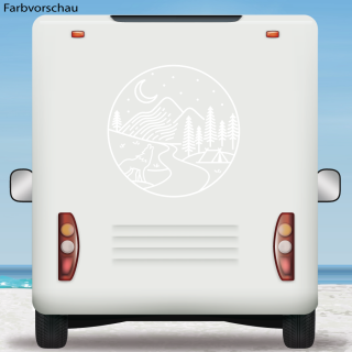 Wohnmobil Aufkleber Wolf Landschaft Wohnwagen Camper