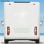 Wohnmobil Aufkleber MOIN mit witziger Katze und Anker