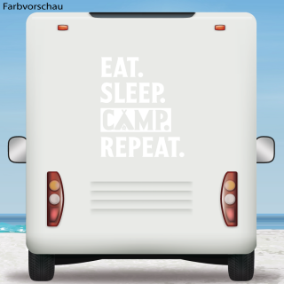Wohnmobil Aufkleber EAT SLEEP CAMP REPEAT Caravan