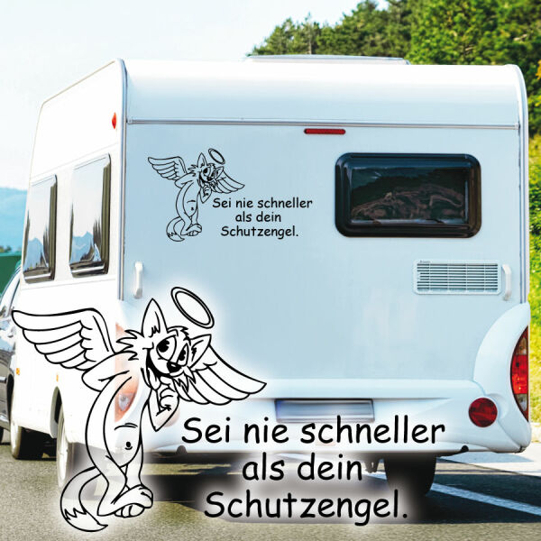 Wohnmobil Aufkleber Schutzengel Katze Wohnwagen Camper