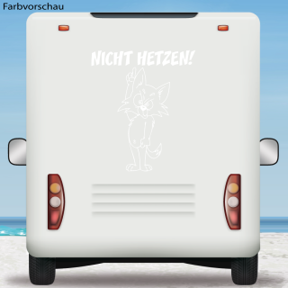 Wohnmobil Aufkleber NICHT HETZEN mit Katze Caravan