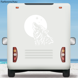 Wohnmobil Aufkleber Heulender Wolf Mond Wohnwagen Caravan