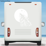 Wohnmobil Aufkleber Heulender Wolf Mond Wohnwagen Caravan