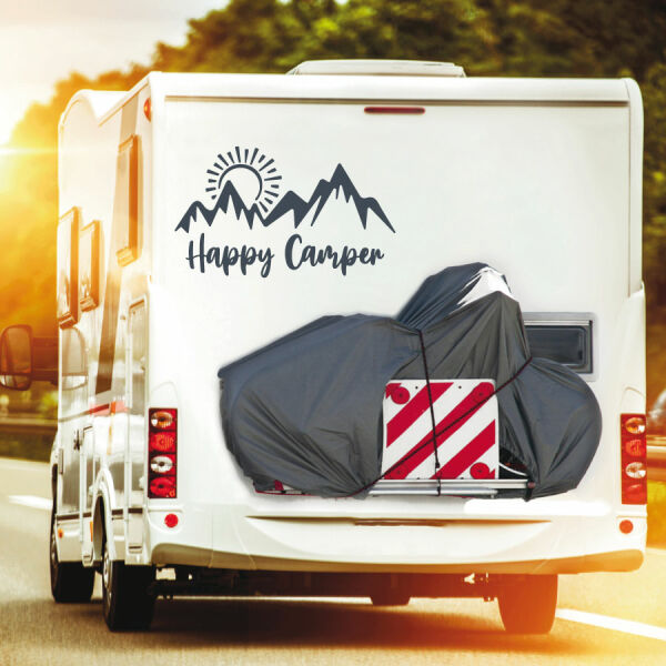 Wohnmobil Aufkleber Happy Camper Berge Caravan