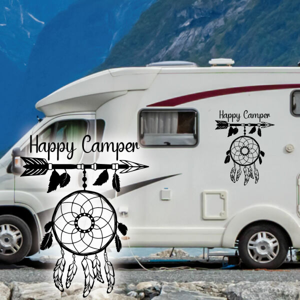 Wohnmobil Aufkleber Traumfänger Happy Camper Wohnwagen Caravan