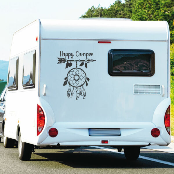 Wohnmobil Aufkleber Traumfänger Happy Camper Wohnwagen Caravan