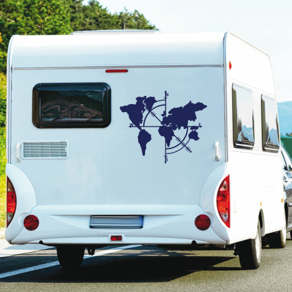 Wohnmobil Aufkleber Kompass Weltkarte Wohnwagen Caravan