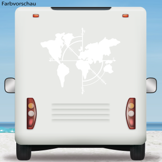 Wohnmobil Aufkleber Kompass Weltkarte Wohnwagen Caravan