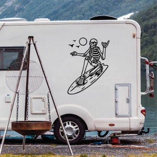 Wohnmobil Aufkleber Surfer Hang Loose Skelett Wohnwagen...