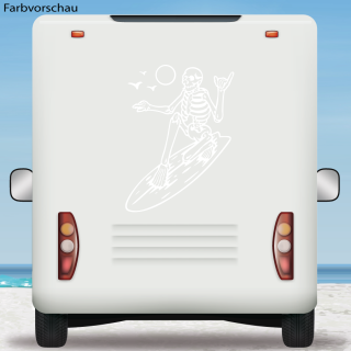 Wohnmobil Aufkleber Surfer Hang Loose Skelett Wohnwagen Caravan