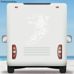 Wohnmobil Aufkleber Surfer Hang Loose Skelett Wohnwagen Caravan