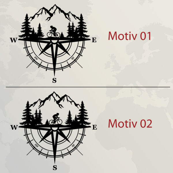 Kompass Biker Berge Wohnmobil oder Wohnwagen Aufkleber
