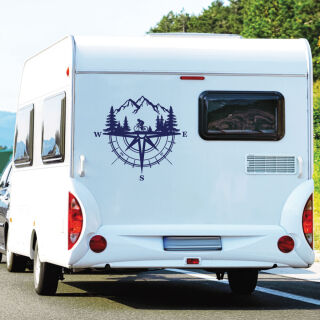 Kompass Biker Berge Wohnmobil Aufkleber Wohnwagen Caravan