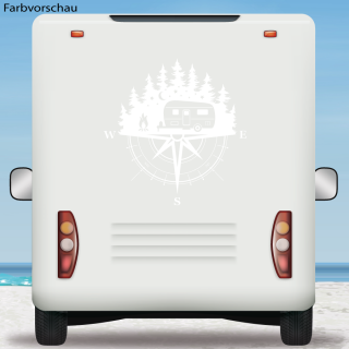Kompass Berge Wohnwagen Aufkleber Camper Caravan