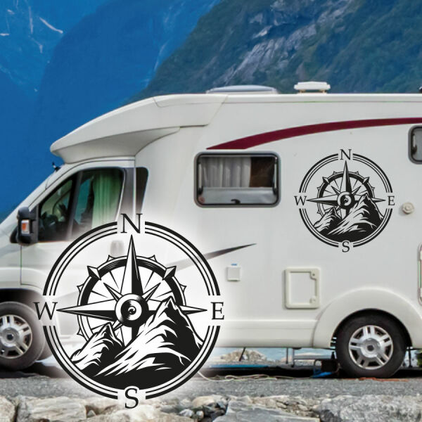 Kompass Berge Wohnmobil Aufkleber Wohnwagen Camper