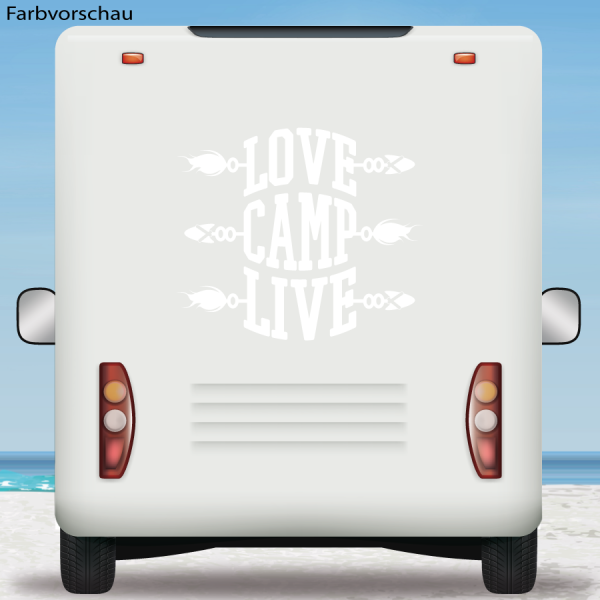 Love Camp Live Wohnmobil Aufkleber Wohnwagen Caravan