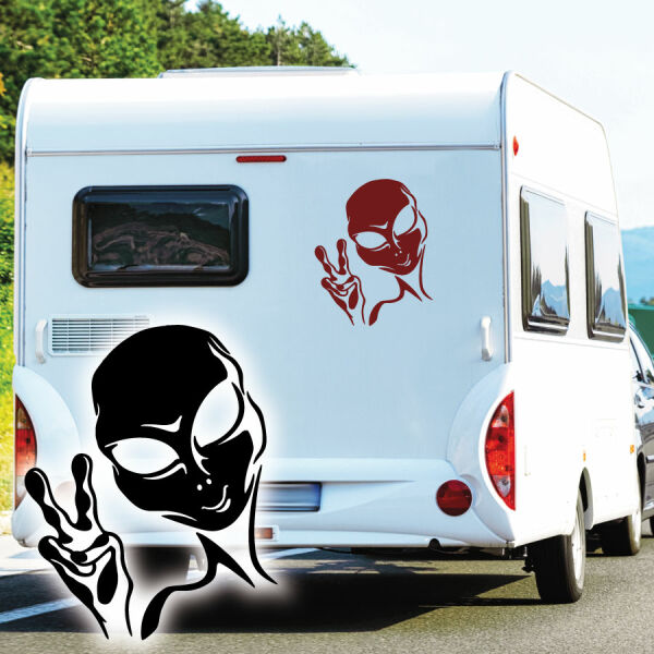 Alien Peace Wohnmobil Aufkleber Wohnwagen Caravan