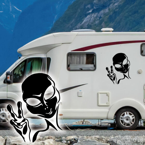 Alien Peace Wohnmobil Aufkleber Wohnwagen Caravan