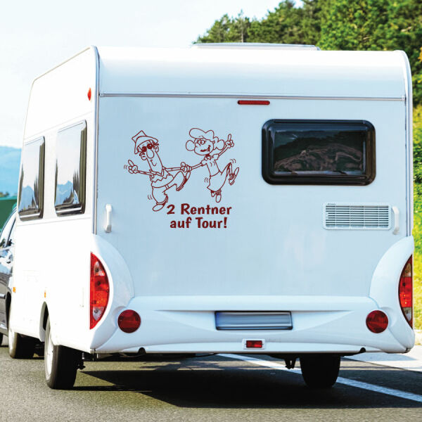 2 Rentner auf Tour Wohnmobil Aufkleber Wohnwagen Caravan