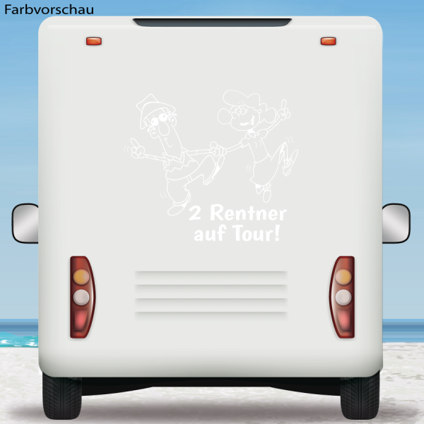 2 Rentner on Tour Wohnmobil Aufkleber Wohnwagen Caravan