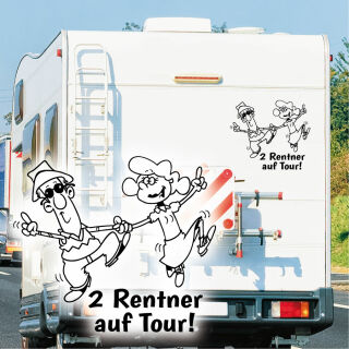 2 Rentner on Tour Wohnmobil Aufkleber Wohnwagen Caravan