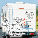 2 Rentner auf Tour Wohnmobil Aufkleber Wohnwagen Caravan