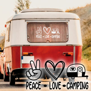 Peace Love Camping Wohnwagen Aufkleber Camper Caravan