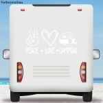 Peace Love Camping Wohnwagen Aufkleber Camper Caravan