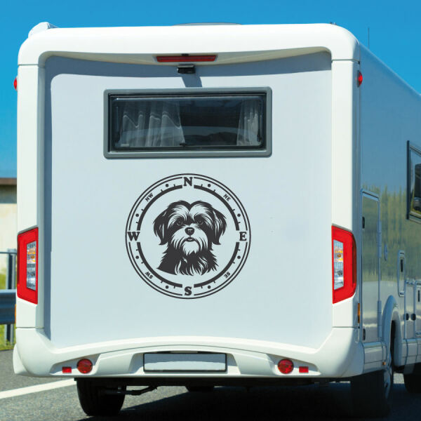 Wohnmobil Aufkleber Shih Tzu Kompass