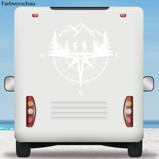 Wohnmobil Aufkleber Wandern Kompass